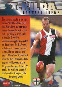 1996 Select AFL Centenary Series #92 Stewart Loewe Back